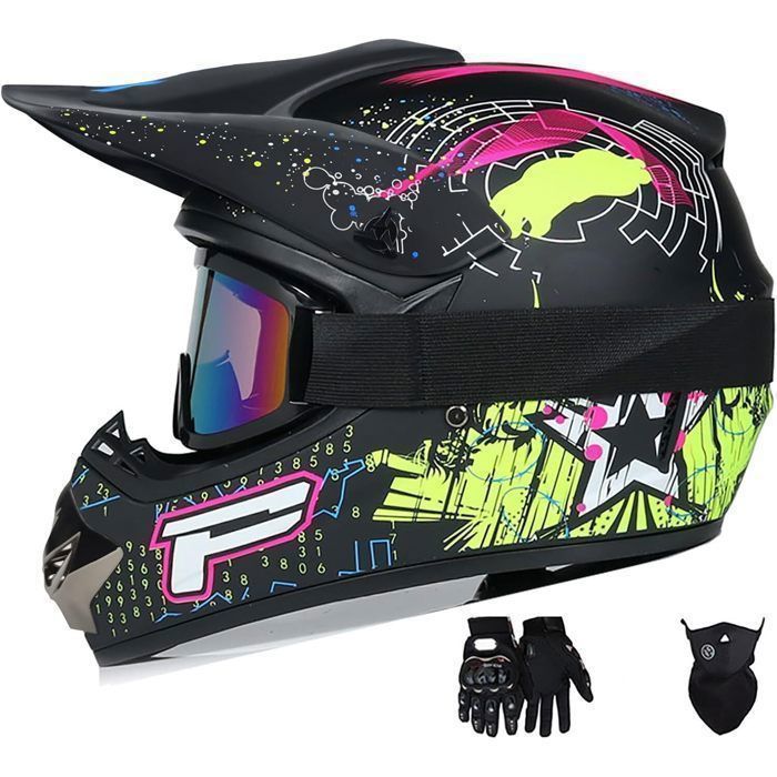 Casco de motocross para adultos, ATV, descenso, MTB, DH, con capucha, color negro.