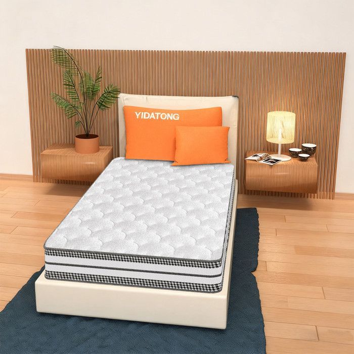 Colchón de 90x200 cm, extragrueso de 26 cm, firmeza híbrida, soporte perfecto, colchón de espuma viscoelástica con muelles de alta calidad.