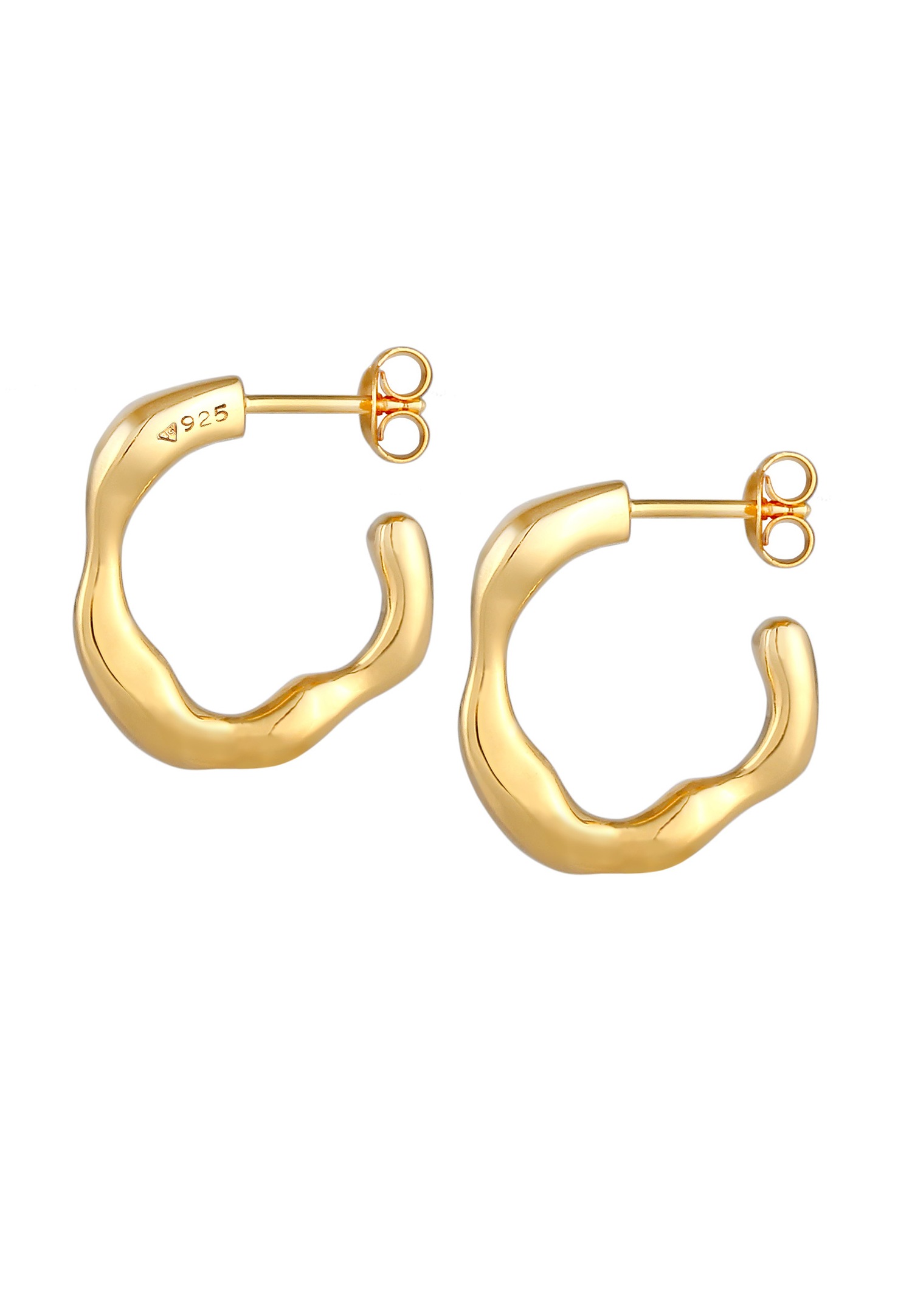 Elli PREMIUM Elli PREMIUM Boucles d'oreilles Femmes Créoles Texture Déclaration Élégante en argent sterling 925