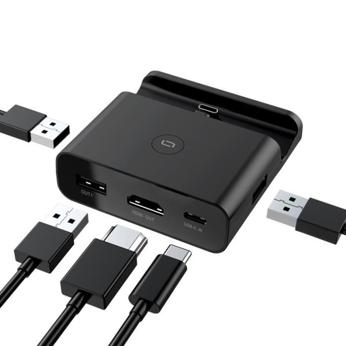 Videokonverter - ANTCOOL - DOCK - USB-C - Hvid - HDMI 4K - USB 3.0 og 2.0 porte