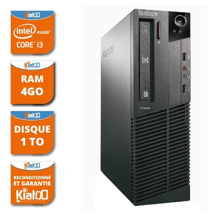 Lenovo M81 desktopcomputer, Core i3, 4 GB RAM, 1 TB harde schijf, gereviseerde pc, Windows 7