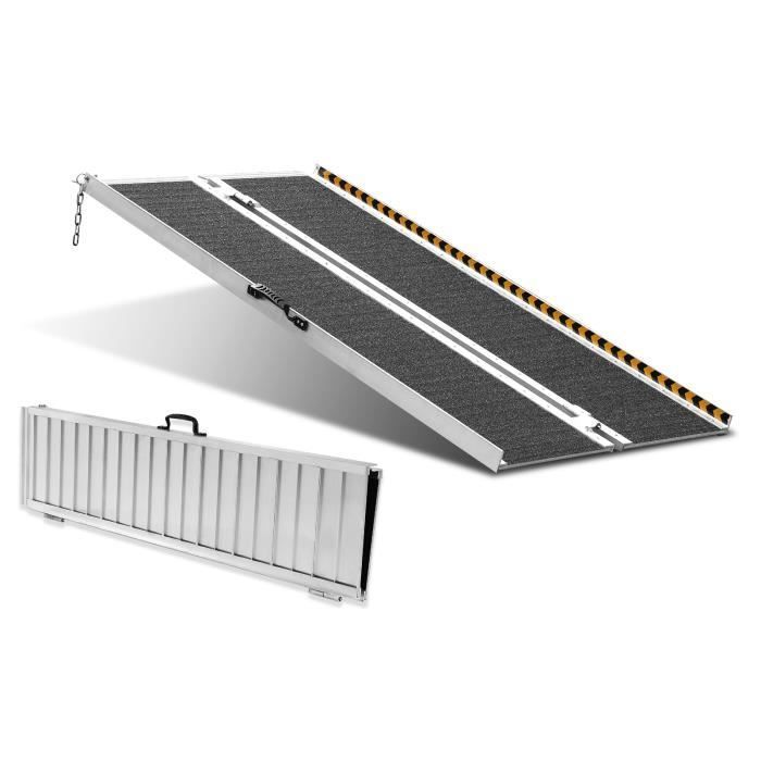 Rampa plegable - VEVOR - 121,8 x 73,7 x 5,1 cm, capacidad de 363 kg, aleación de aluminio, para scooters, personas con discapacidad, escalones