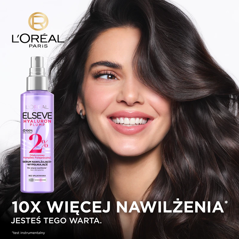 Sérum capilar Elseve Hyaluron Plump da L'Oréal Paris com ácido hialurônico