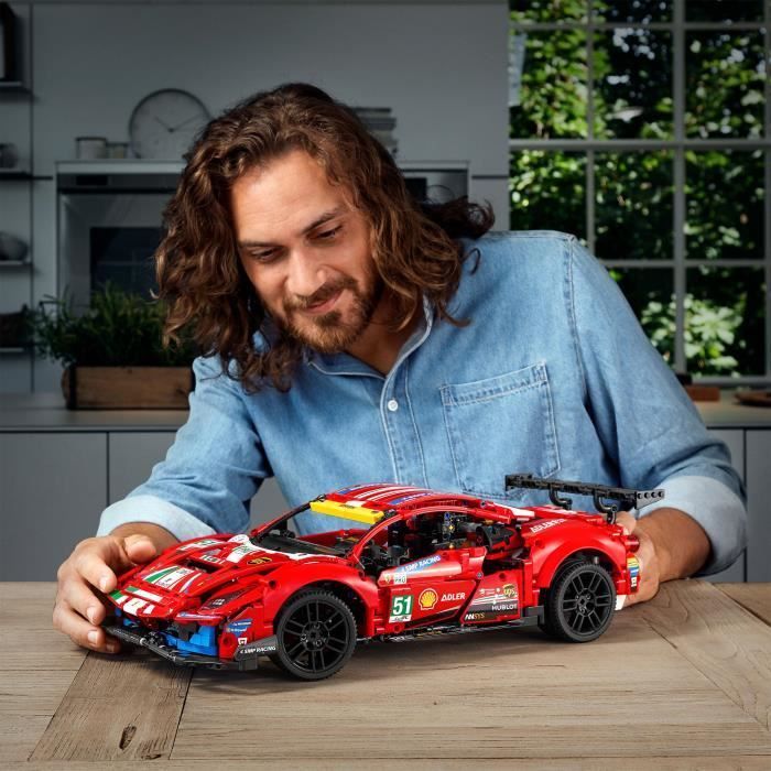 LEGO® Technic 42125 Ferrari 488 GTE “AF Corse #51”, Construction, Voiture de Sport, Maquette Voiture à Construire, pour Adultes