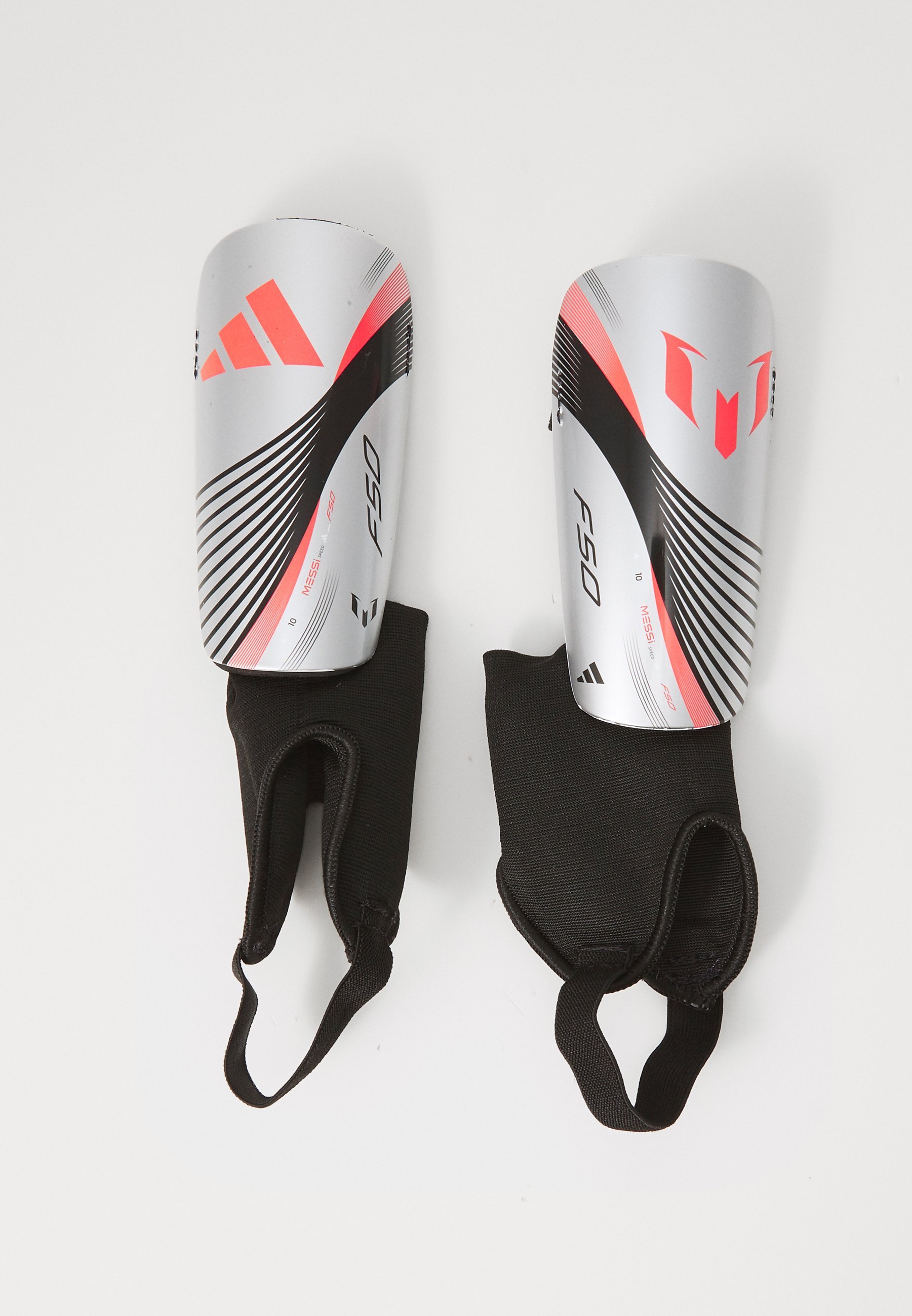 adidas Performance MESSI UNISEX - Scheenbeschermers - zilverkleurig/helder rood/zwart