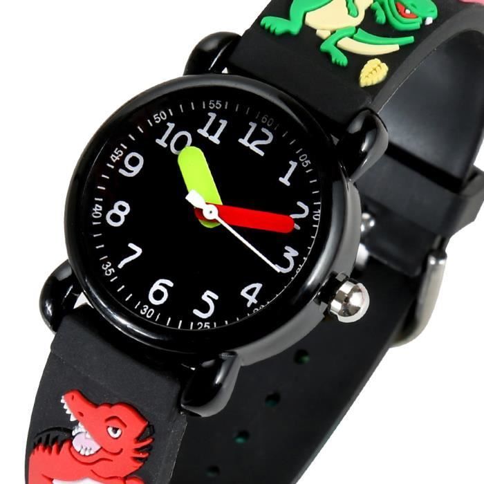 Kinderhorloge - Qiilu - Dinosaurus - Waterdicht - PVC-bandje - Quartz uurwerk