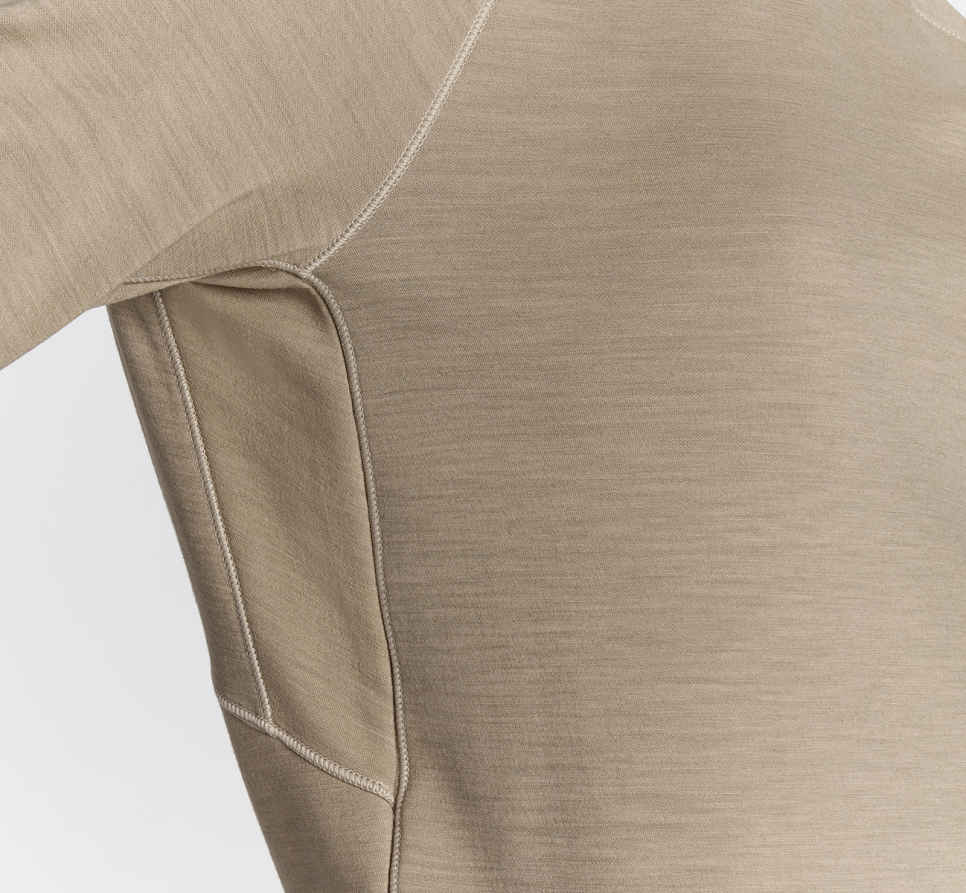 HOKA Chemise à manches longues en mélange de mérinos mi-lourd Dune
