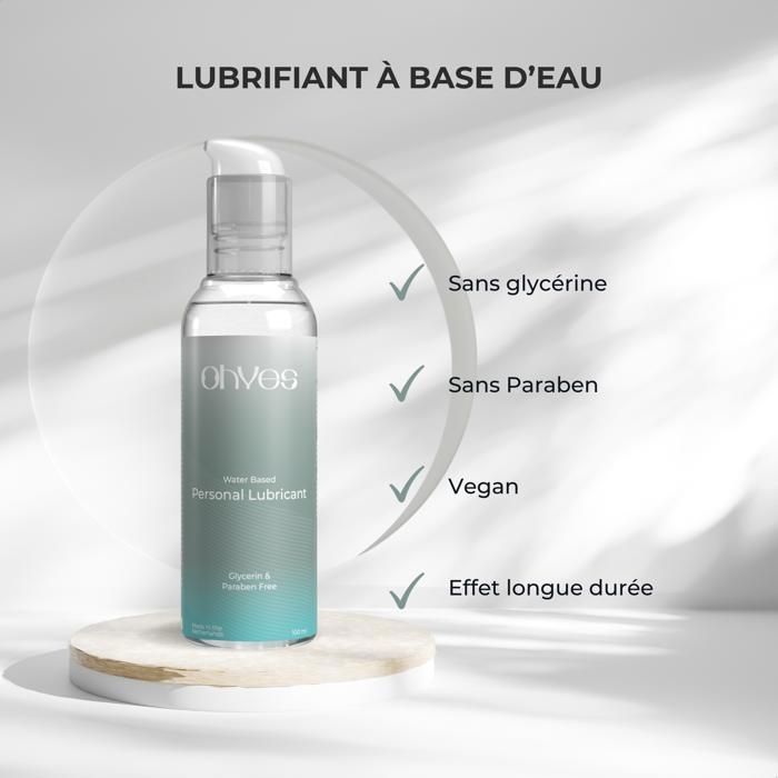 OHYES Lubrifiant à base d'eau - Lubrifiant pour femmes et hommes - Sans parabènes ni glycérine - 100 ml