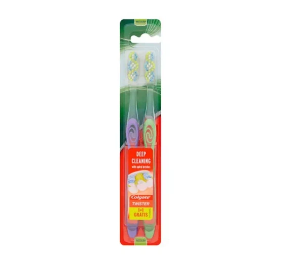 Colgate Twister Deep Cleaning szczoteczka do zębów Medium 2 sztuki
