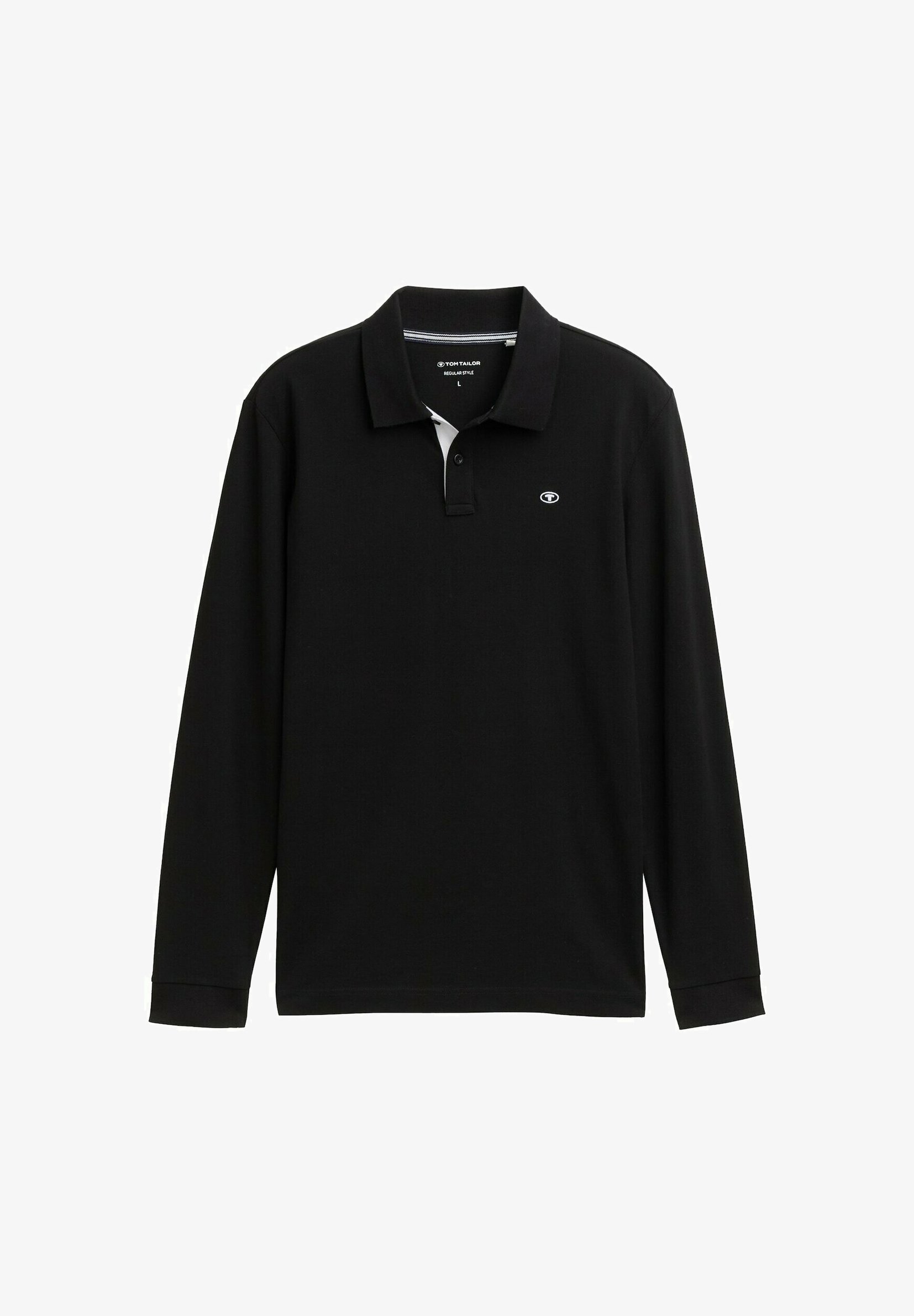 TOM TAILOR MET CONTRAST - Top met lange mouwen - zwart