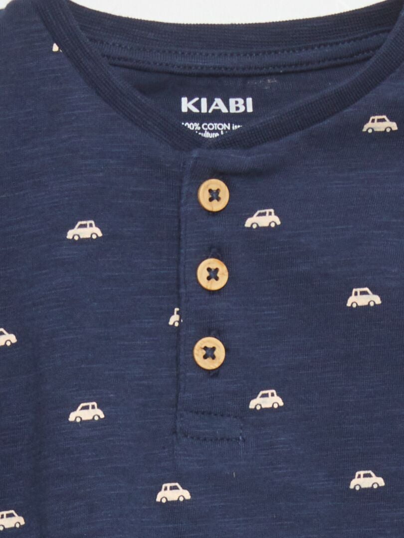 T-shirt met lange mouwen van jersey - BLAUW