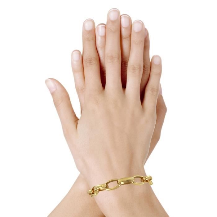 Les Poulettes Bijoux - Gold Plated Bracelet with Large Oval Links