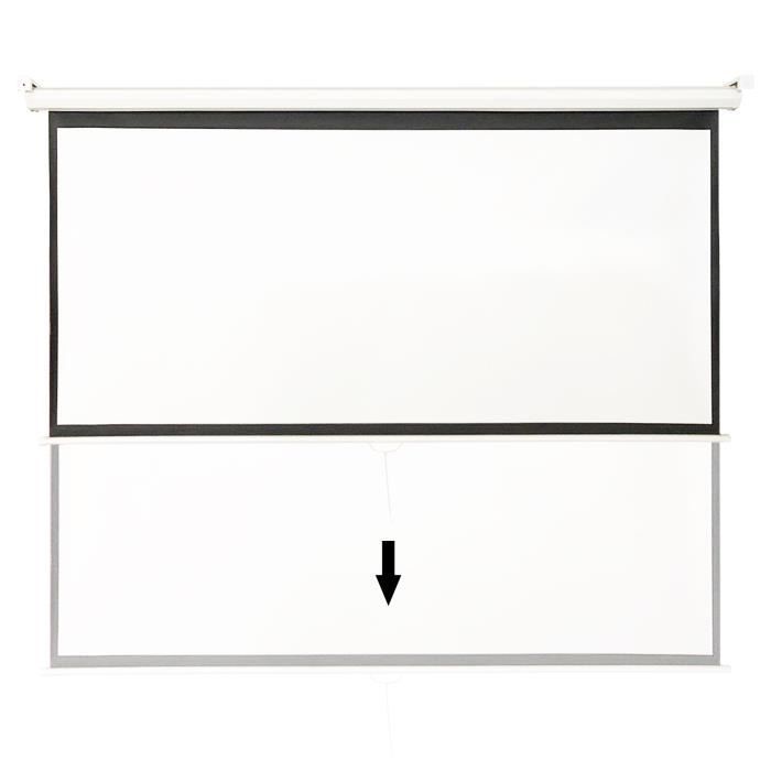 Pantalla de proyección de 105 pulgadas - TODECO - Enrollable manualmente - Montaje en pared o techo - Compatible con 3D y HD