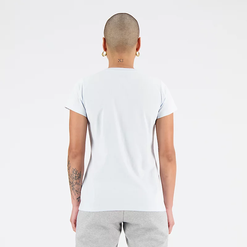 Damska koszulka NB Essentials Stacked Logo – ICE BLUE