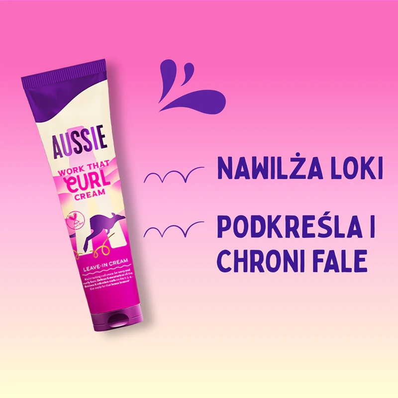 Krema brez izpiranja Aussie Bouncy Curls Work That Curl za kodraste in valovite lase