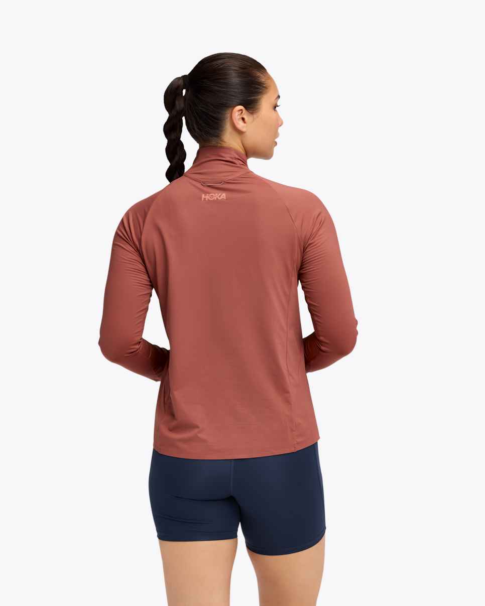 HOKA Cremallera de un cuarto GlideTech color rojo