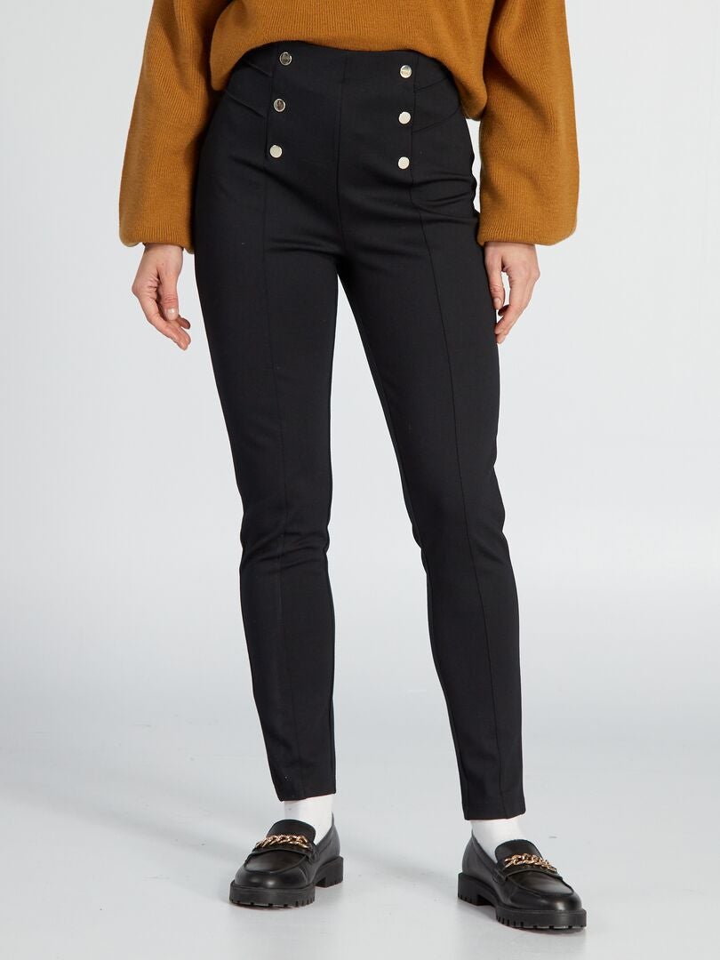 Milano gebreide lange legging - zwart