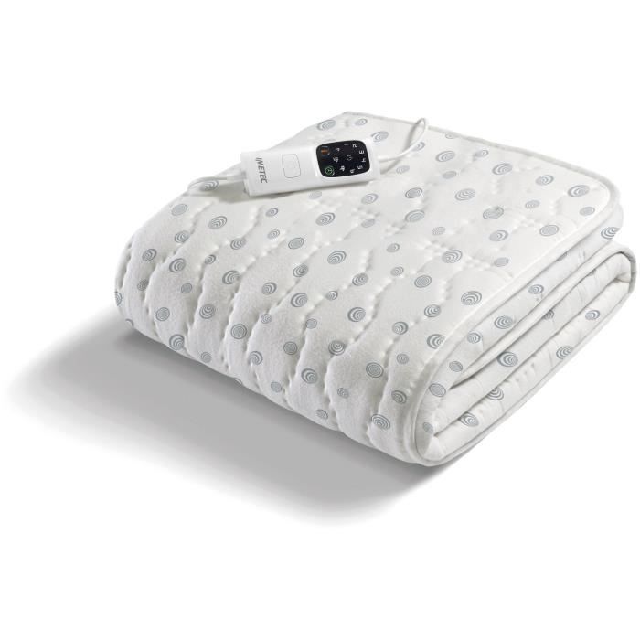 Heated Mattress Topper - Imetec - Single Adapto, 150x80cm - 6 Temperature Settings - 100% Cotton - Fast Heating - Constant Temperature