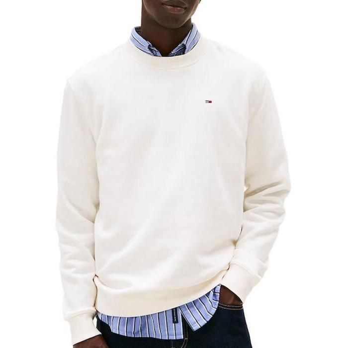 Tommy Hilfiger heren witte sweatshirt met vlagmotief