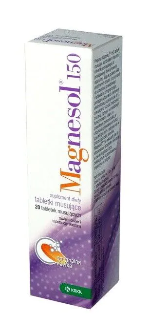 Magnesol 150, Suplement diety zawierający magnez, Tabletki musujące
