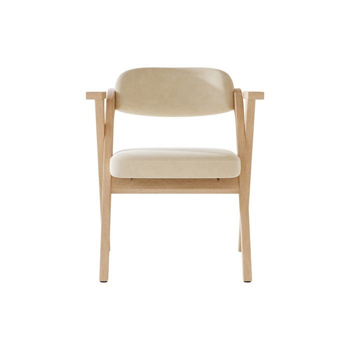 2er-Set Esszimmerstühle – Klappbar – Samtkissen – Massivholz – Stühle für Esszimmer, Wohnzimmer, Café – Beige