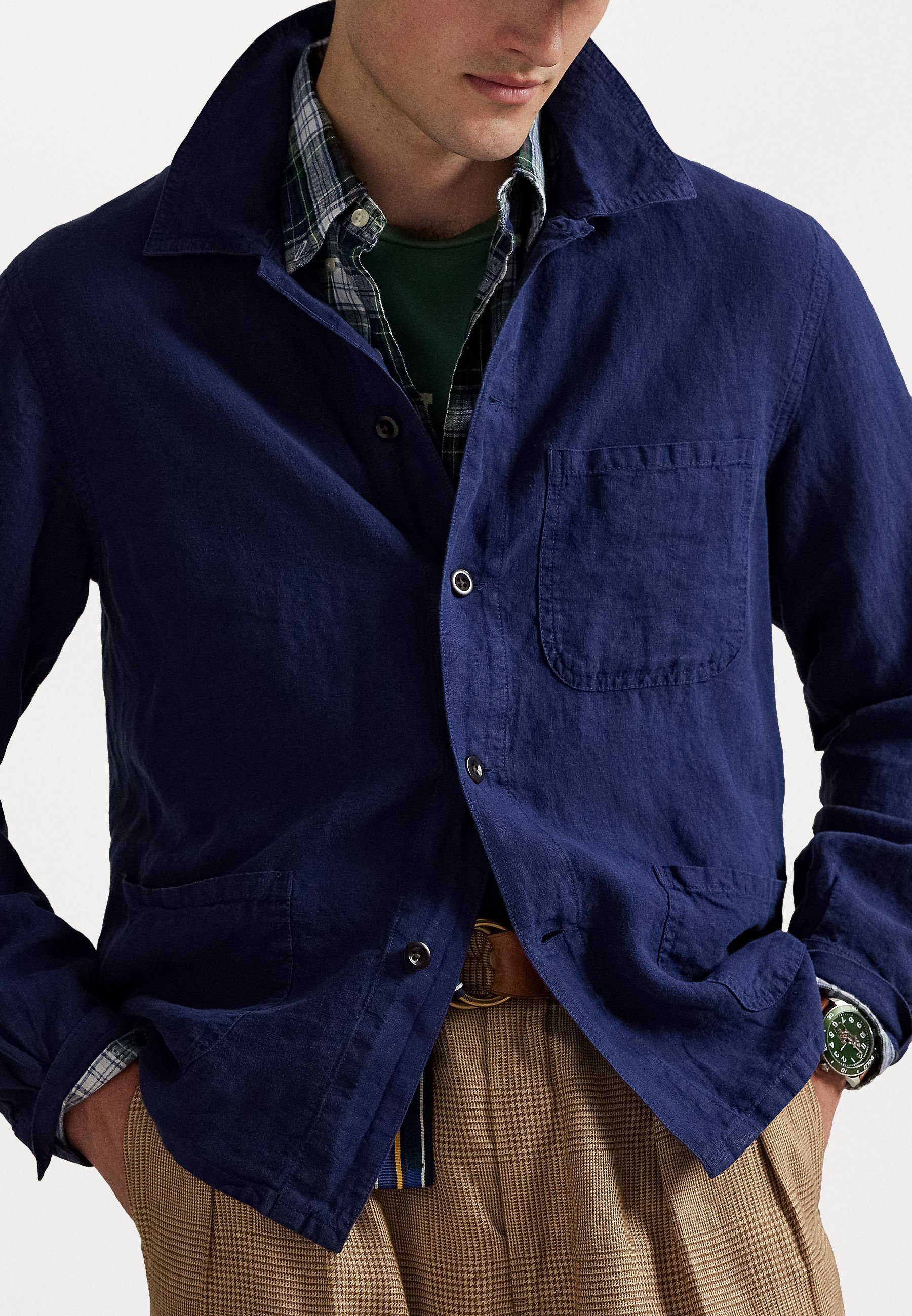 Veste utilitaire en lin Polo Ralph Lauren - Veste légère - Bleu marine Newport