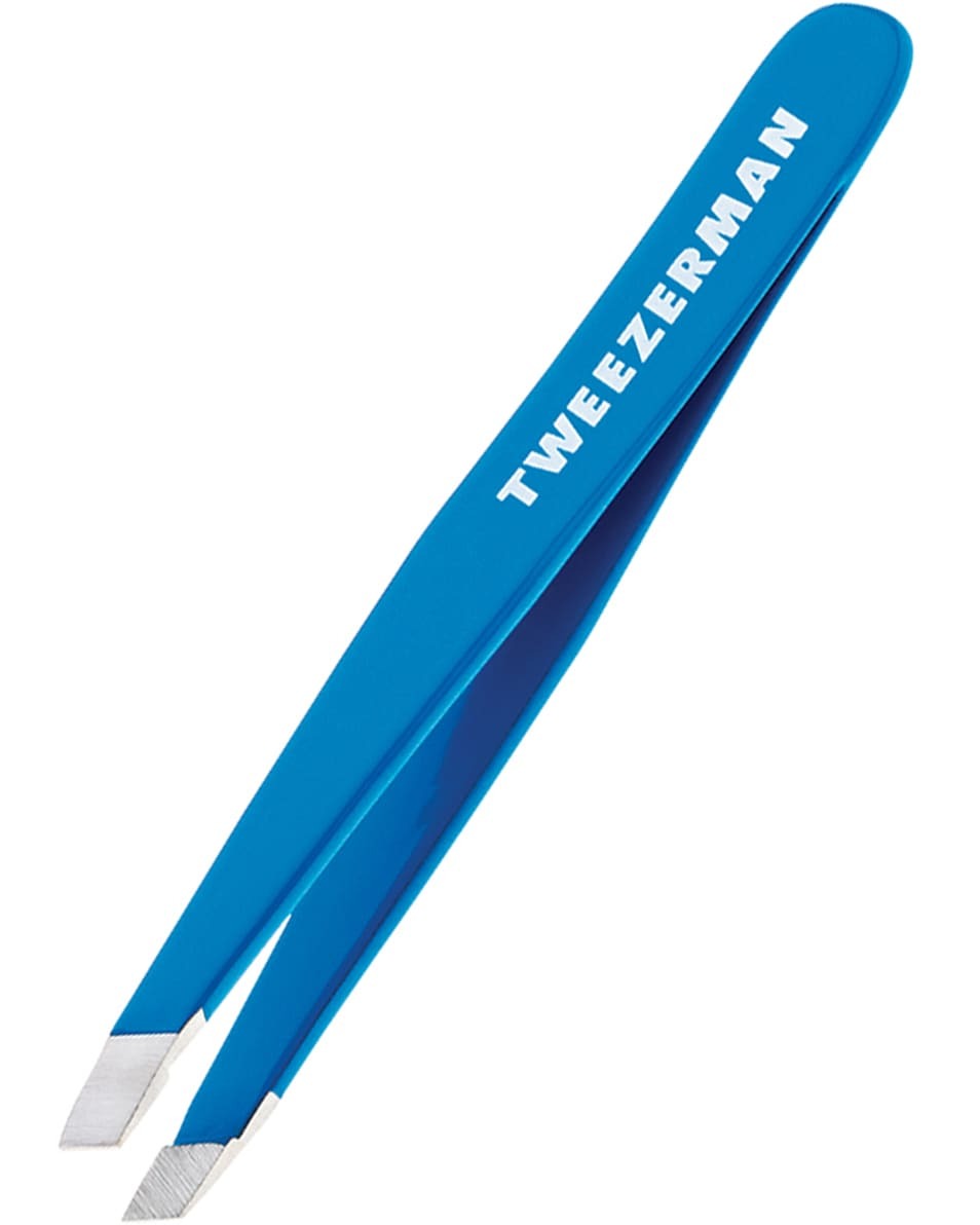 Pince à épiler biseautée Tweezerman Mini, bleu Bahamas