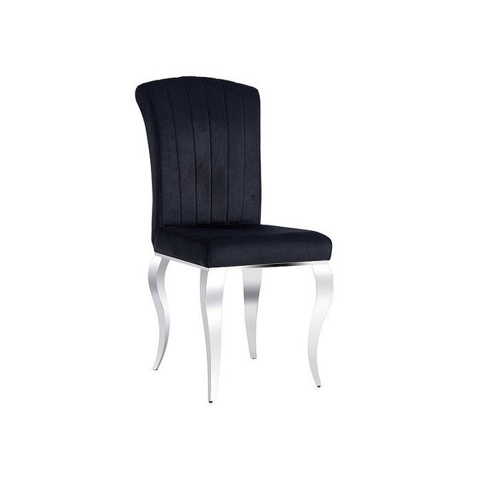 Sillón de terciopelo - Negro - Patas de metal - Ancho 100 cm x Profundidad 46 cm x Alto 44 cm