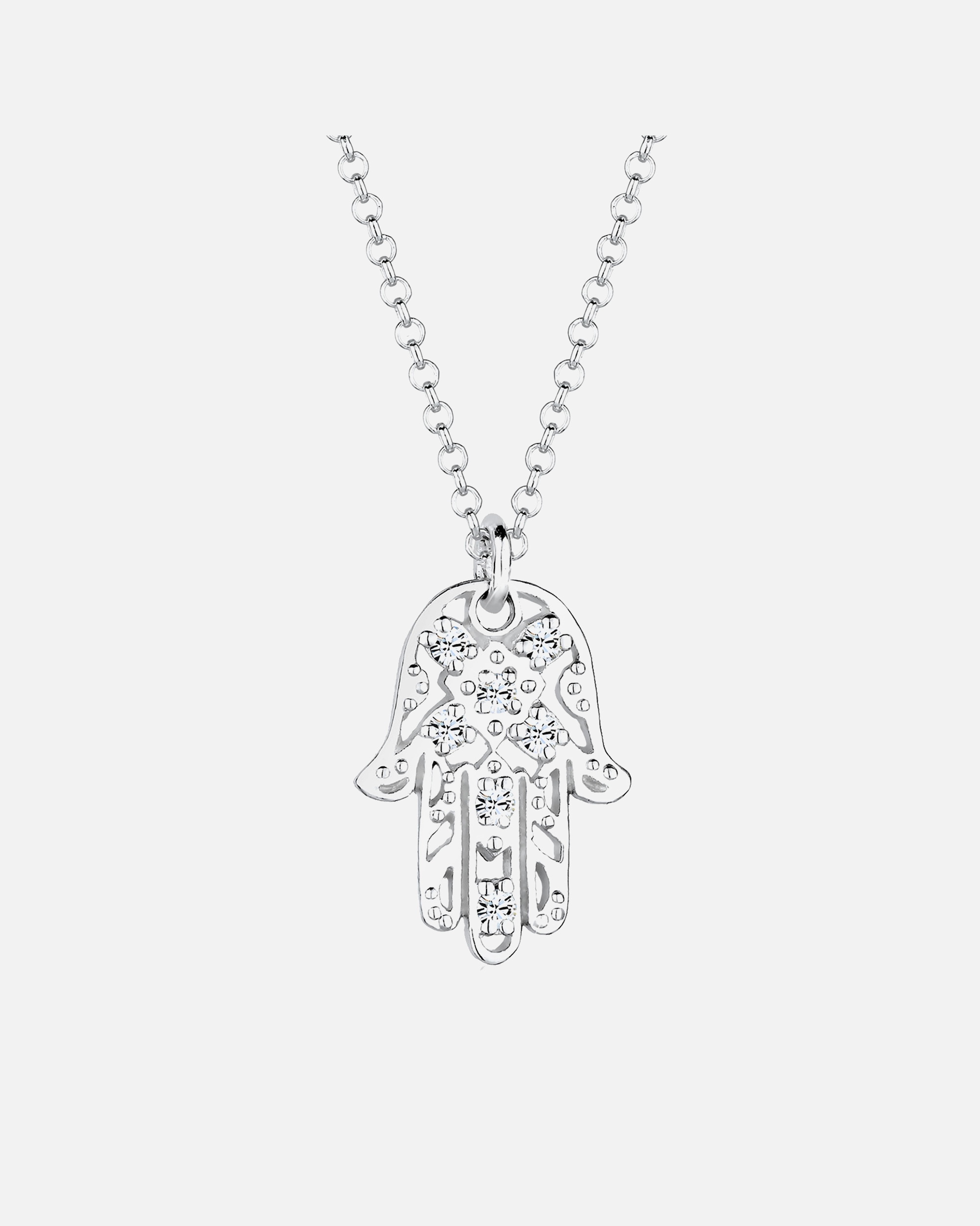 Elli Femmes Pendentif Main Hamsa avec Cristaux en Argent Sterling 925