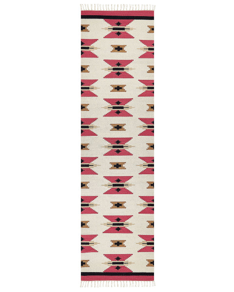 Dywan bawełniany kilim 80 x 300 cm wielokolorowy