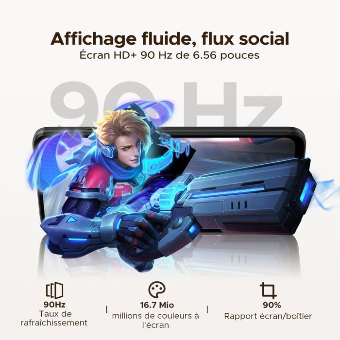 DOOGEE Note56 X Android 16 Smartphone Pas Cher, Telephone Portable 24 Go+64 Go, Écran 6.56