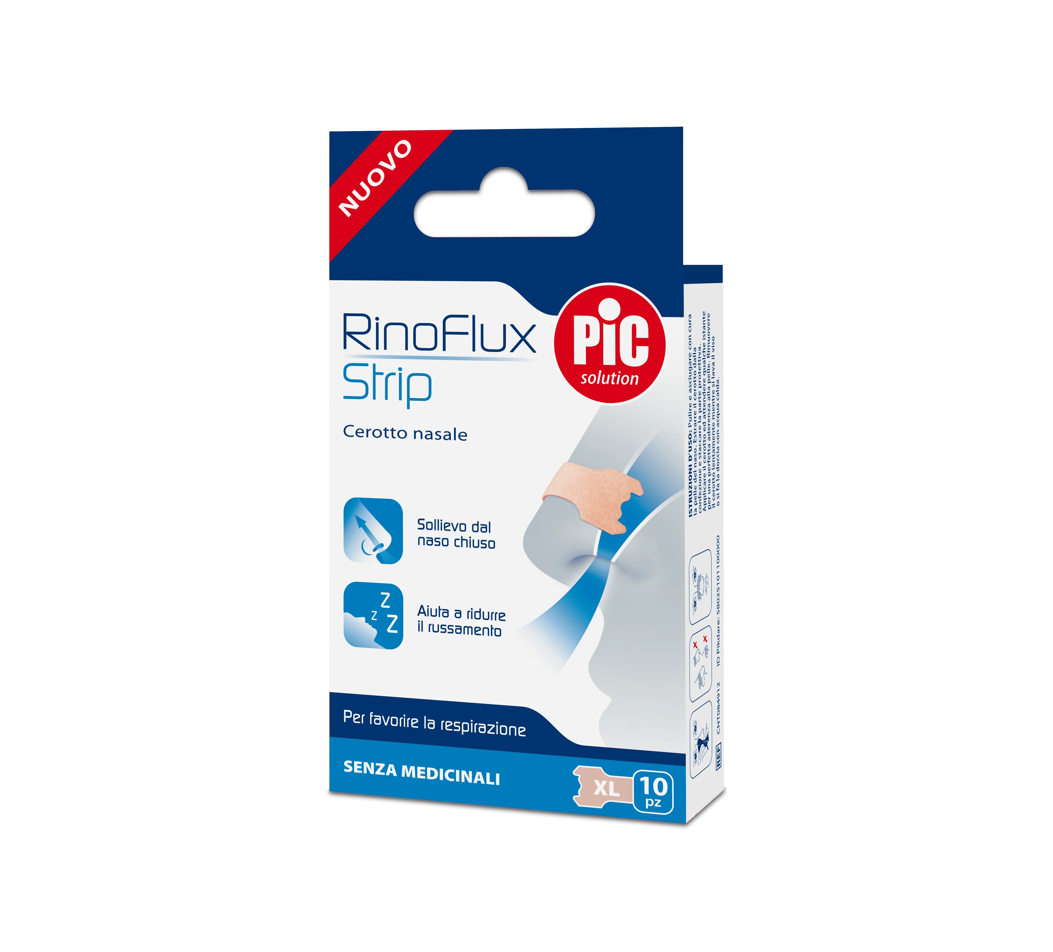PIKDARE Rinoflux XL neuspleisters (10 stuks) verbeteren snurken en ademhaling.