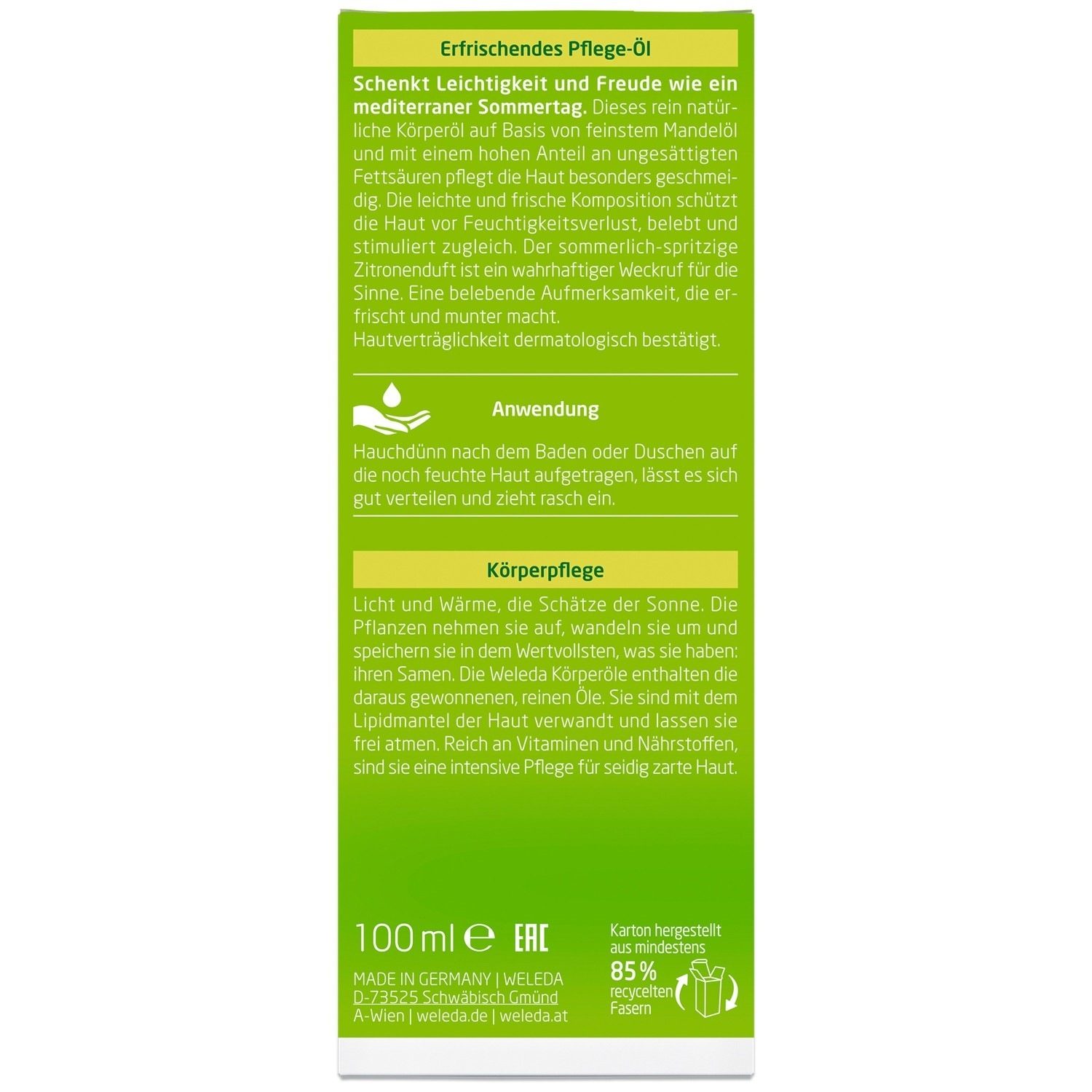 Weleda Citrusový osviežujúci telový olej - 100 ml