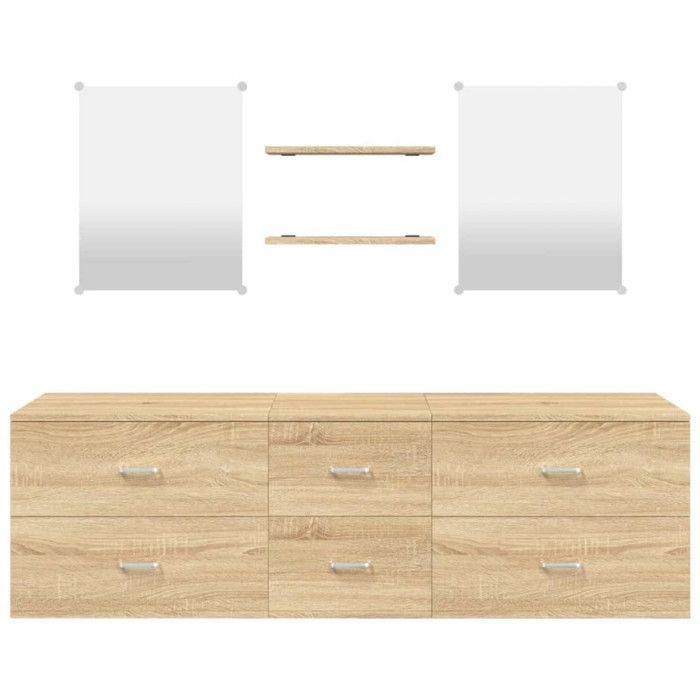 vidaXL Ensemble de meubles salle de bain 5 pcs chêne bois d'ingénierie 242564