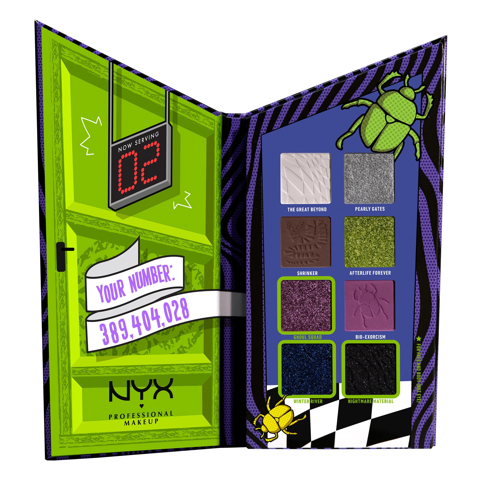 Beetlejuice szín a nemrég elhunyt 8 darabos színpalettájához - NYX Professional Makeup