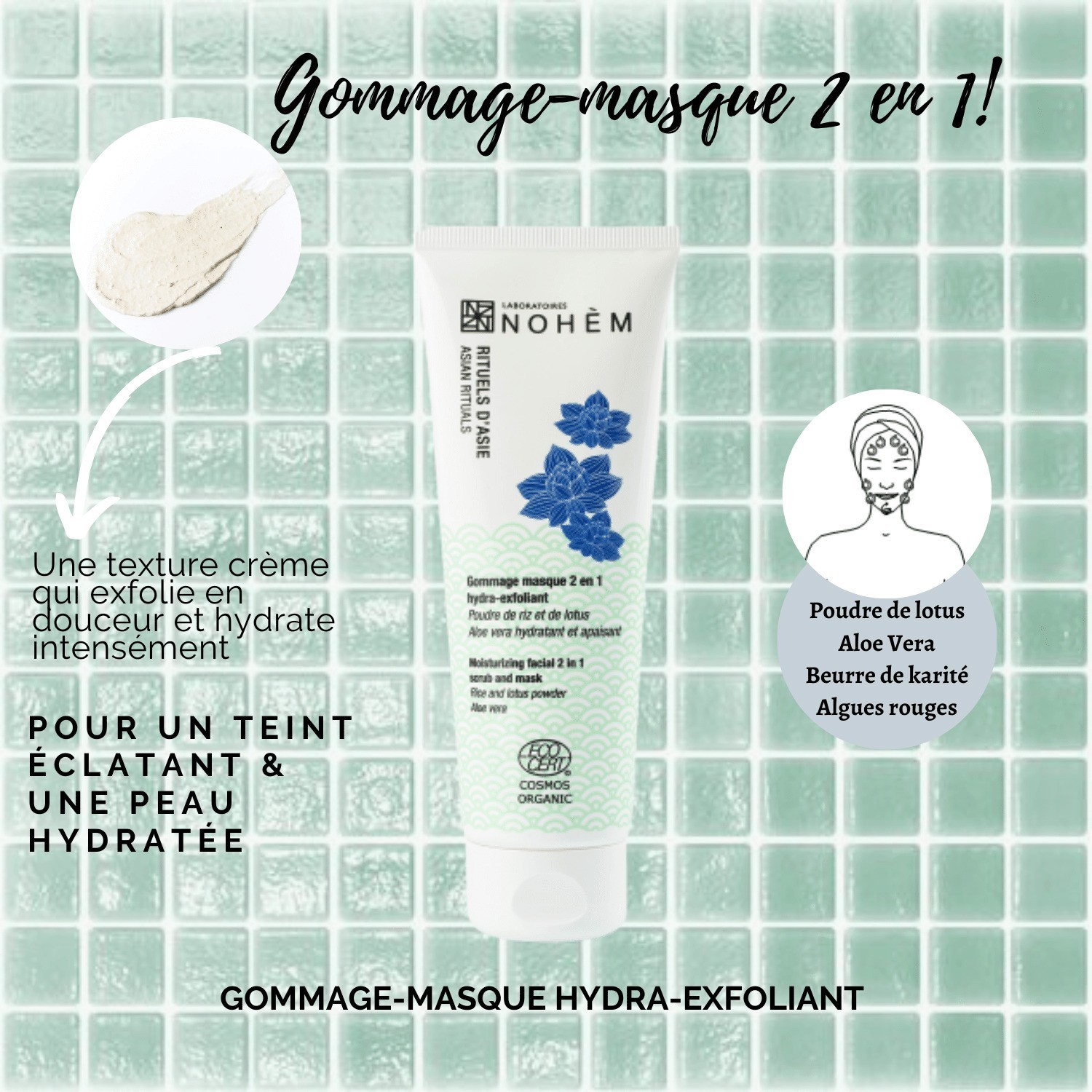 Nohèm Gommage masque 2 en 1 hydra-exfoliant