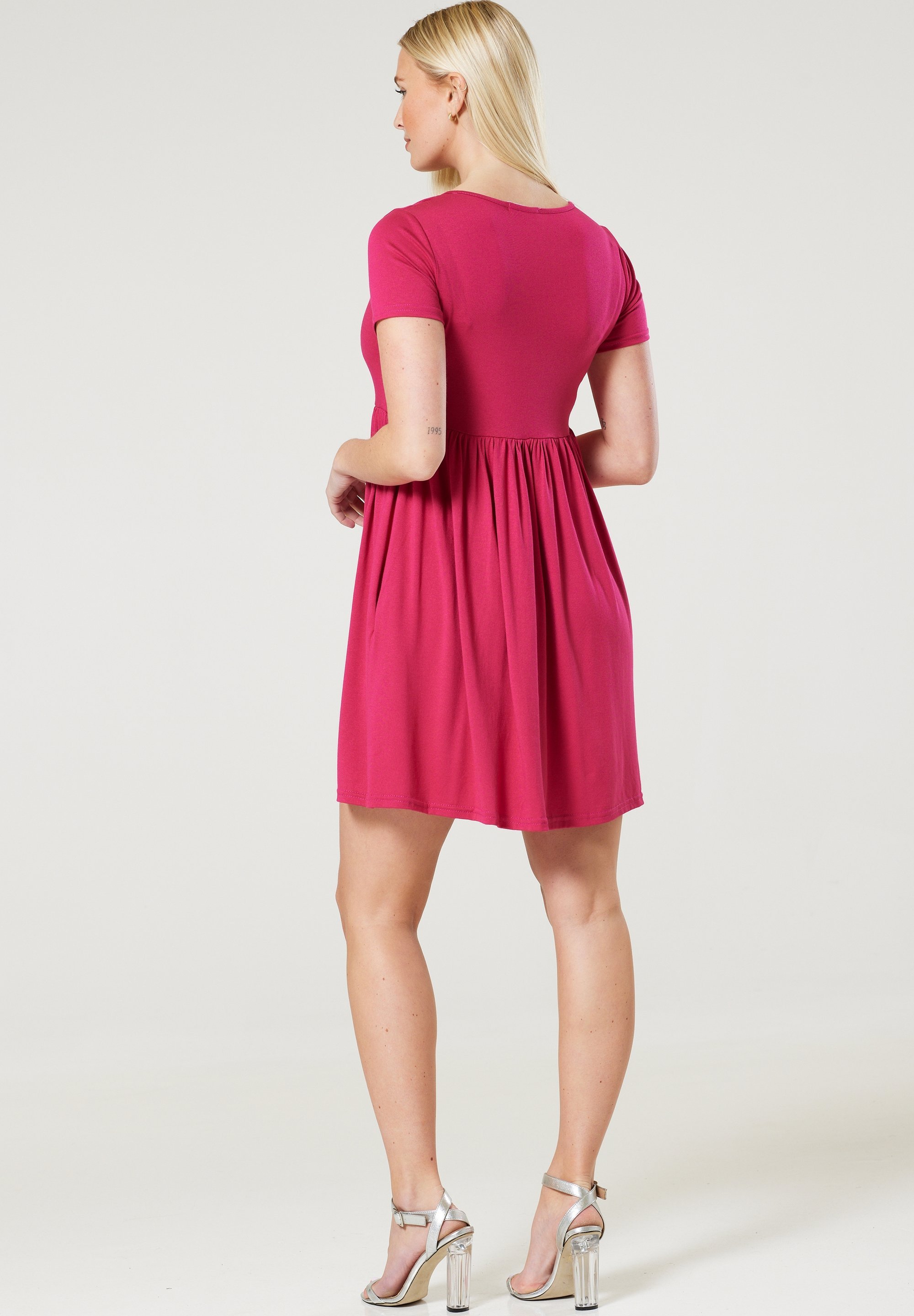 Robe de maternité et d'allaitement Chelsea Clark - Robe en jersey - Framboise