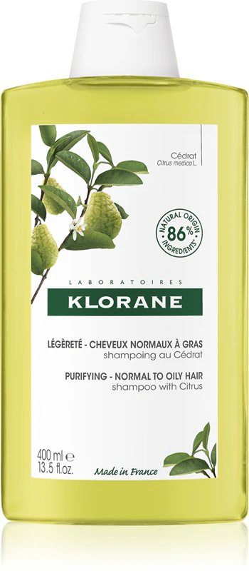 Shampoo de limpeza Klorane Cédrat para cabelos normais e oleosos