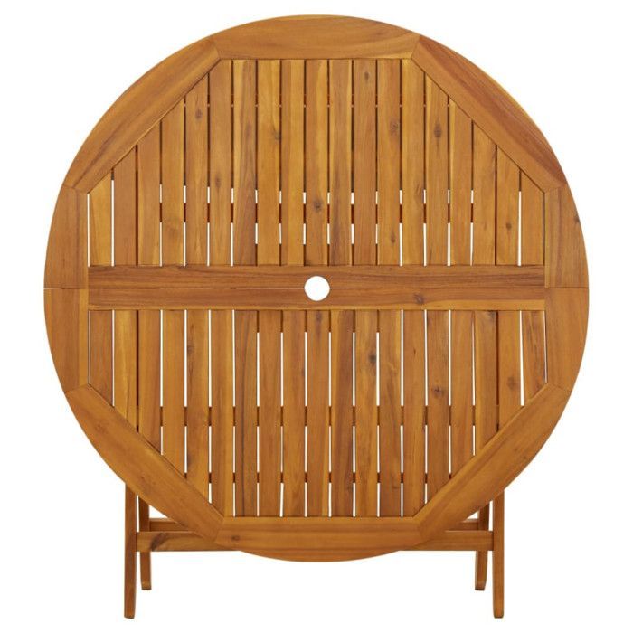 Mesa de jardín plegable vidaXL de 110 cm, de madera maciza de acacia.