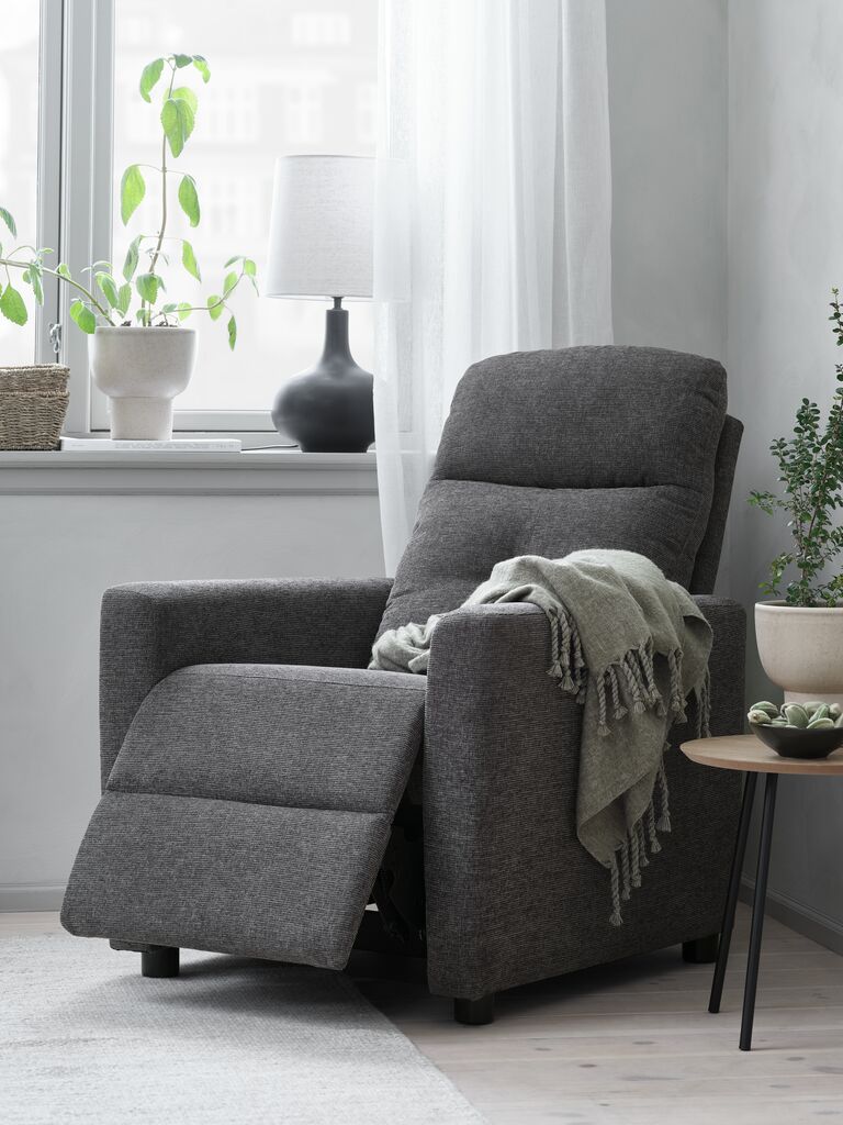 VEJLBY VEJLBY fotelja, tkanina tamno siva