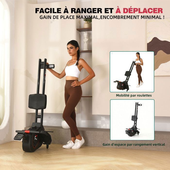Rameur magnétique - RAOO MIN - QK-566 - Capacité 150Kg - 16 niveaux de résistance - Silencieux
