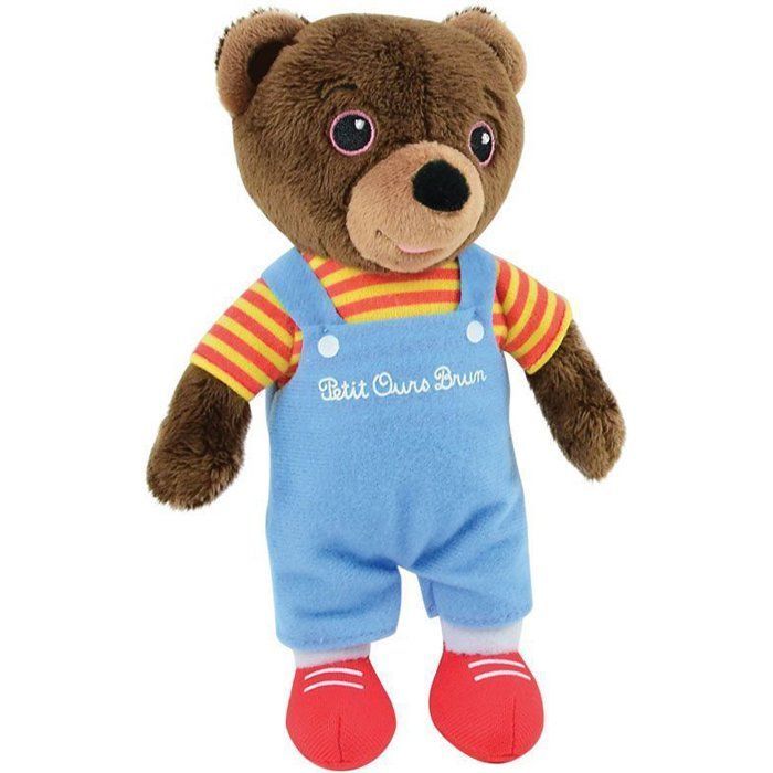 Lot vaisselle - FUN HOUSE - PETIT OURS BRUN - Assiette plate Ø 22 cm, 2 assiettes creuses Ø 16 cm, 2 verres 220 ml et peluche 18 cm