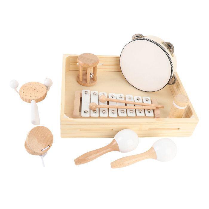 SALALIS Strumento musicale per bambini, strumento musicale in legno per bambini, set di percussioni giocattolo, giochi da tavolo
