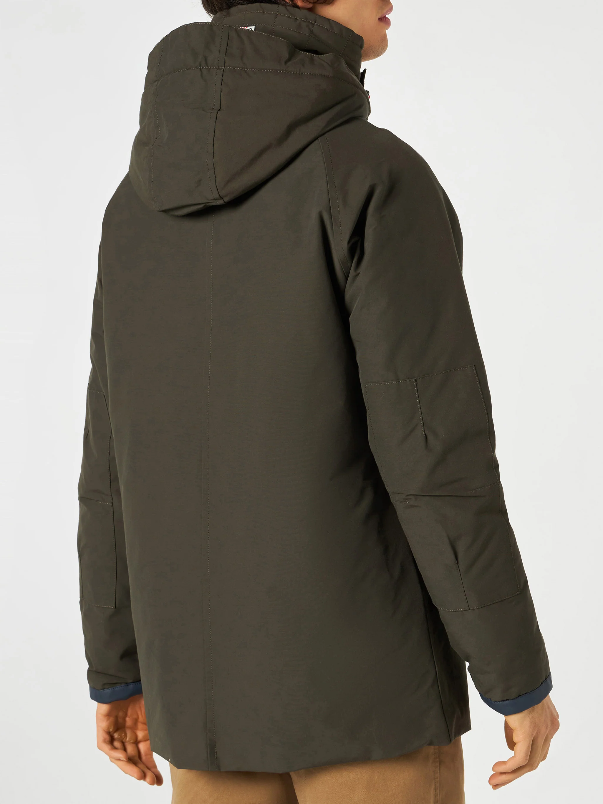 Heren Voyager militaire groene parka met capuchon
