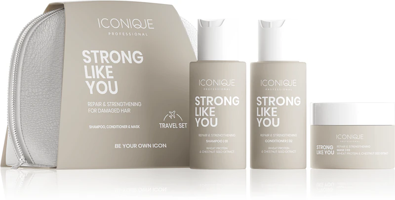 ICONIQUE Professional STRONG LIKE YOU Herstel- en versterkingsset, reisset voor beschadigd haar