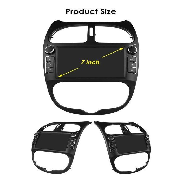 Reproductor multimedia Android para coche de 2+32 GB para PEUGEOT 206 206CC 206SW 2000-2008, unidad principal de audio estéreo GPS, radio para coche Carplay FM