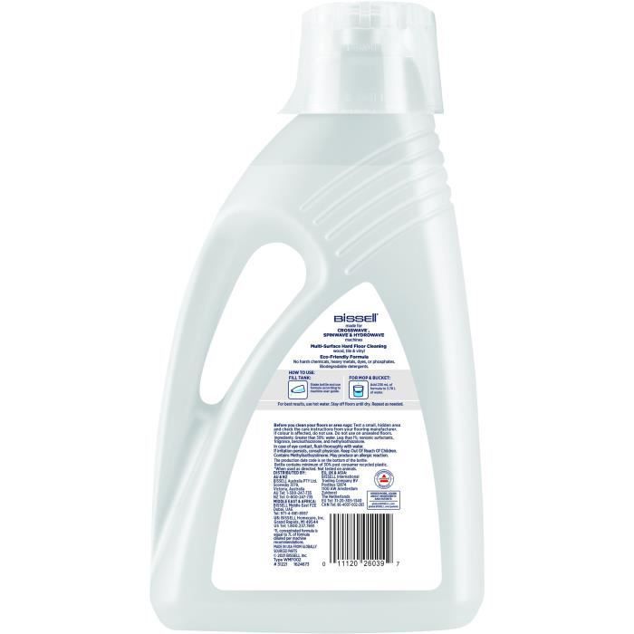 BISSELL Crosswave Detergente per pavimenti Natural Formula - B31221 - 2L, adatto agli animali domestici, pulizia multisuperficie