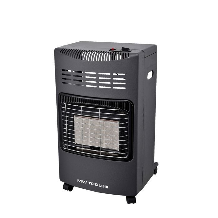 Calentador radiante de gas infrarrojo portátil MW Tools WG15I de 4200 vatios con potencia ajustable.
