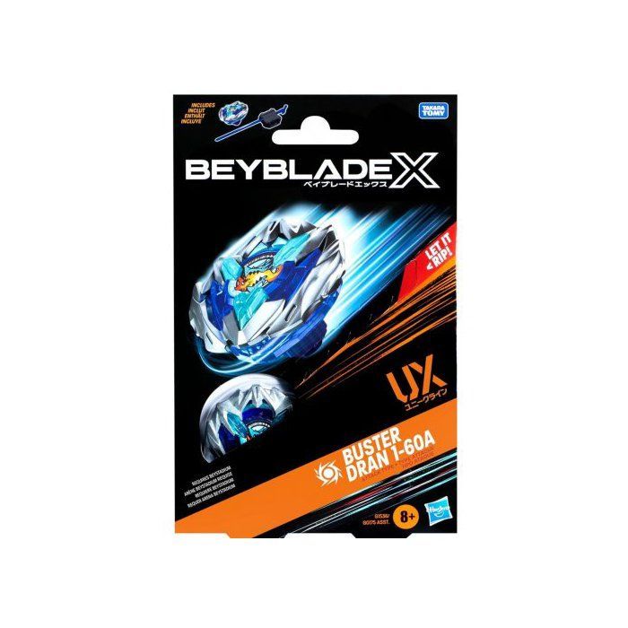 Beyblade X Dran 1-60A UX Spinning Top Set - Spinning Top + Launcher - Attack Type + 1 Card