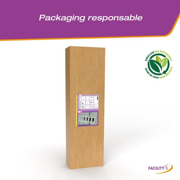 Escabeau 4 marches pliable acier, double garde-corps, antidérapant - plateforme 98 cm - 150 kg max - FACILITYS